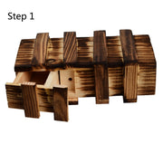 Scatola puzzle in legno con scomparto magico e cassetto segreto, misura: L, Size : L