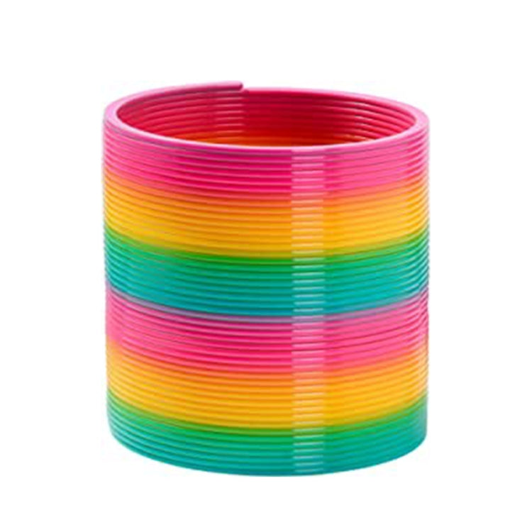 Giocattolo classico Caleidoscopio Anello arcobaleno Giocattolo pieghevole a molla in plastica per bambini (consegna casuale), Rainbow Ring