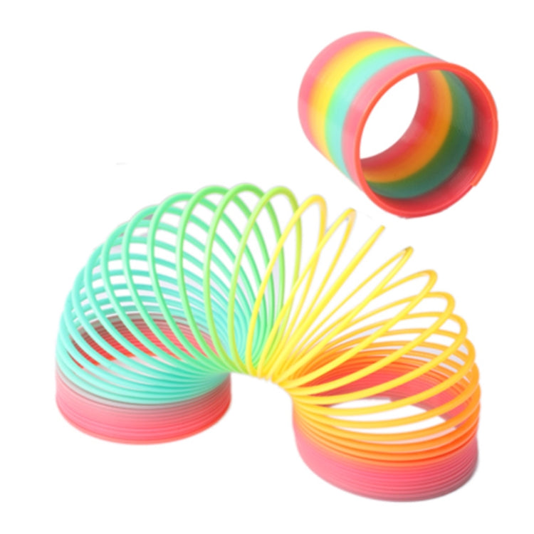 Giocattolo classico Caleidoscopio Anello arcobaleno Giocattolo pieghevole a molla in plastica per bambini (consegna casuale), Rainbow Ring