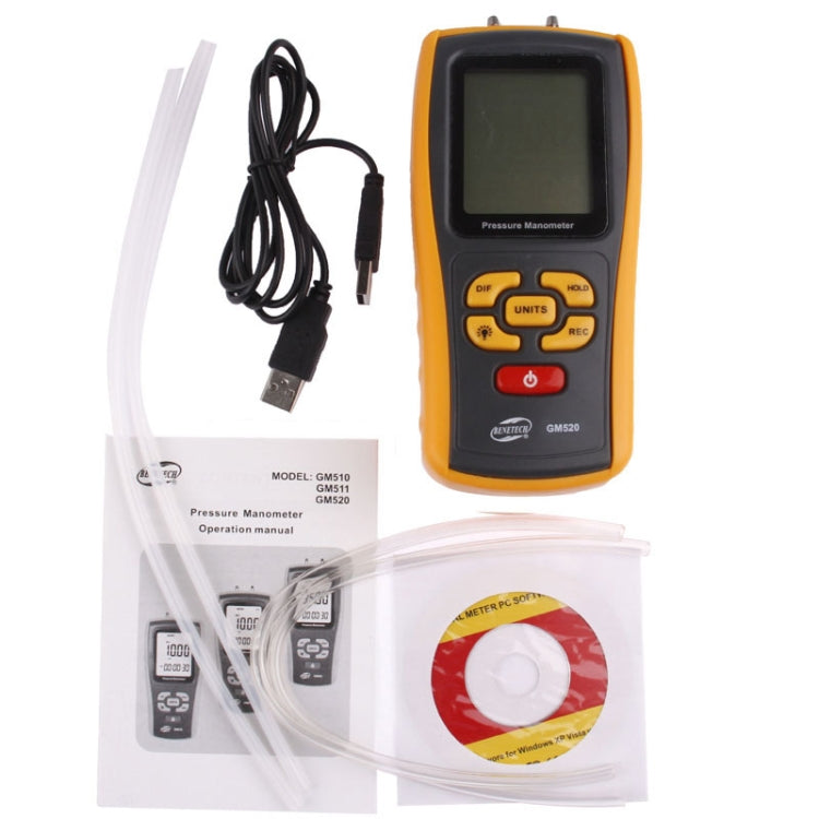 Manometro di pressione con display LCD BENETECH GM520