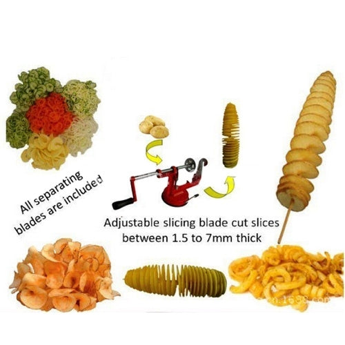 Affettatrice per patate a spirale, dimensioni: circa 21 cm x 13 cm, Spiral Potato Slicer
