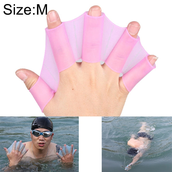 Guanti da allenamento per pinne a mano con pinne per nuoto in silicone, M, Size: M Green, Size: M Blue, Size: M Magenta
