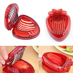 Coltello da frutta per affettare fragole in plastica per utensili da cucina da 2 pezzi con lama in acciaio inossidabile, Strawberry Slicer
