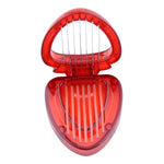 Coltello da frutta per affettare fragole in plastica per utensili da cucina da 2 pezzi con lama in acciaio inossidabile, Strawberry Slicer