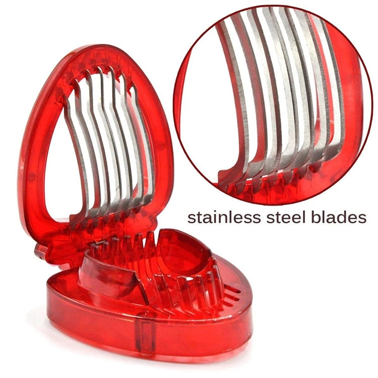 Coltello da frutta per affettare fragole in plastica per utensili da cucina da 2 pezzi con lama in acciaio inossidabile, Strawberry Slicer
