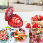 Coltello da frutta per affettare fragole in plastica per utensili da cucina da 2 pezzi con lama in acciaio inossidabile, Strawberry Slicer