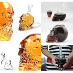 Bottiglia con teschio in vetro cristallo per vodka, whisky, liquori alla birra, vino rosso e altre bevande, 550ML