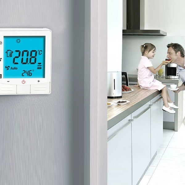 Programmable room thermostat with LCD display for electric underfloor heating system