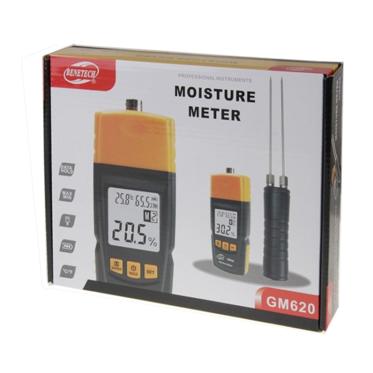 BENETECH GM620 Misuratore digitale di umidità del legno con schermo LCD da 1,8 pollici, GM620