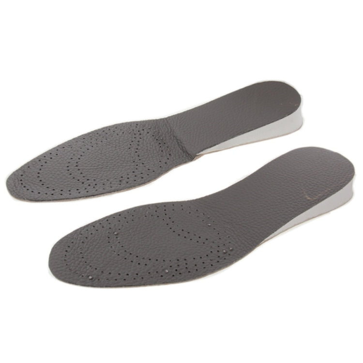 1 paio di solette per aumento in pelle bovina, dimensioni: 26 cm x 9 cm (grigio + bianco), Cowhide Increase Insoles
