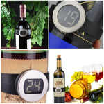 Termometro per bottiglia di vino con display LCD digitale in gradi Celsius, diametro bottiglia adatto: 65-80 mm (nero + argento), TL802-TT