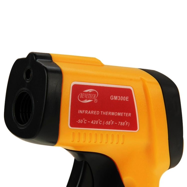 Termometro digitale a infrarossi con punto laser BENETECH GM300E, intervallo di temperatura: -50-420 gradi Celsius, GM300E