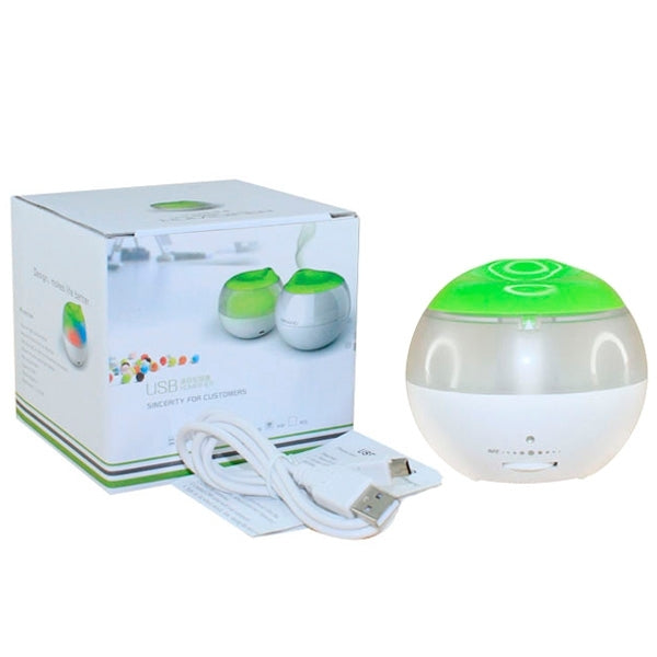 Umidificatore USB con mini indicatore rosso e interruttore di regolazione della quantità di vapore (bianco + verde), USB Air Humidifier