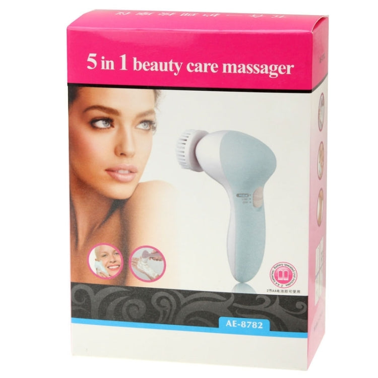 Detergente viso elettrico 5 in 1 per la cura della bellezza, spazzola, massaggiatore, scrubber, cura della pelle del viso, 5 in 1 AE-8782