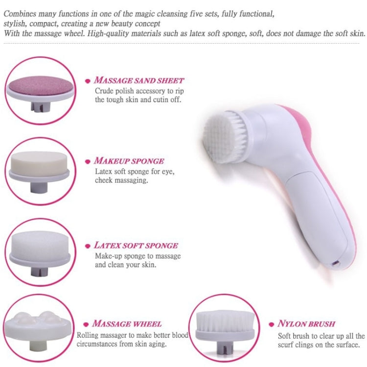 Detergente viso elettrico 5 in 1 per la cura della bellezza, spazzola, massaggiatore, scrubber, cura della pelle del viso, 5 in 1 AE-8782