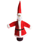 Set di sacchetti per bottiglie di vino champagne in peluche per tavolo da pranzo di Natale con decorazione di Babbo Natale, Santa  Cloth