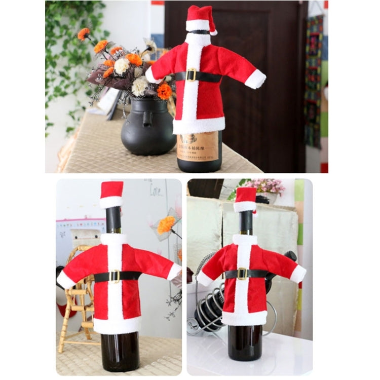 Set di sacchetti per bottiglie di vino champagne in peluche per tavolo da pranzo di Natale con decorazione di Babbo Natale, Santa  Cloth