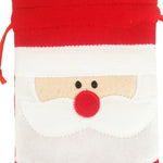 Borsa per bottiglia di vino in peluche con decorazione per la tavola di Natale con motivo Babbo Natale da 3 pezzi, Santa Pattern  2
