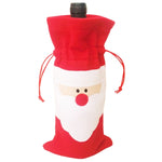 Borsa per bottiglia di vino in peluche con decorazione per la tavola di Natale con motivo Babbo Natale da 3 pezzi, Santa Pattern  2