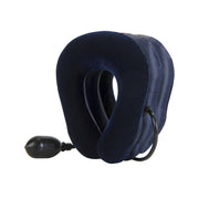 Dispositivo gonfiabile per trazione cervicale del collo, testa morbida, spalla, collo, mal di testa, massaggiatore, mal di testa, sollievo dal dolore, tutore per il rilassamento, Half Cashmere (Dark Blue)