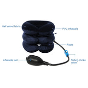 Dispositivo gonfiabile per trazione cervicale del collo, testa morbida, spalla, collo, mal di testa, massaggiatore, mal di testa, sollievo dal dolore, tutore per il rilassamento, Half Cashmere (Dark Blue)