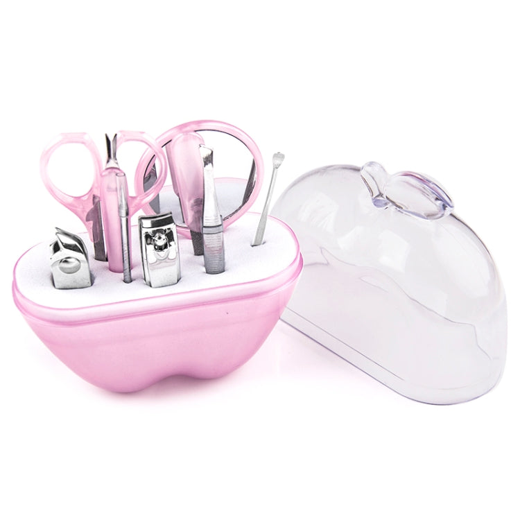 Kit set di trucco cosmetico personale 10 in 1 dal design delicato a forma di mela per la cura delle unghie, manicure e pedicure