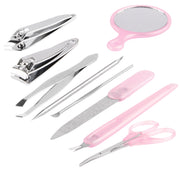 Kit set di trucco cosmetico personale 10 in 1 dal design delicato a forma di mela per la cura delle unghie, manicure e pedicure