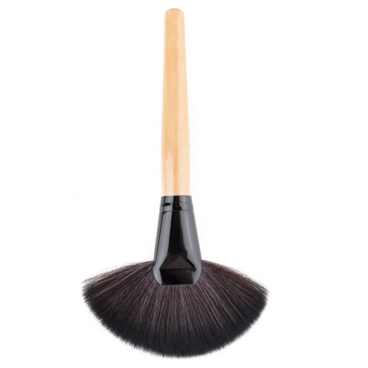 Set di 24 pennelli cosmetici in crine di cavallo con manico in legno e borsa in pelle nera, 24 PCS