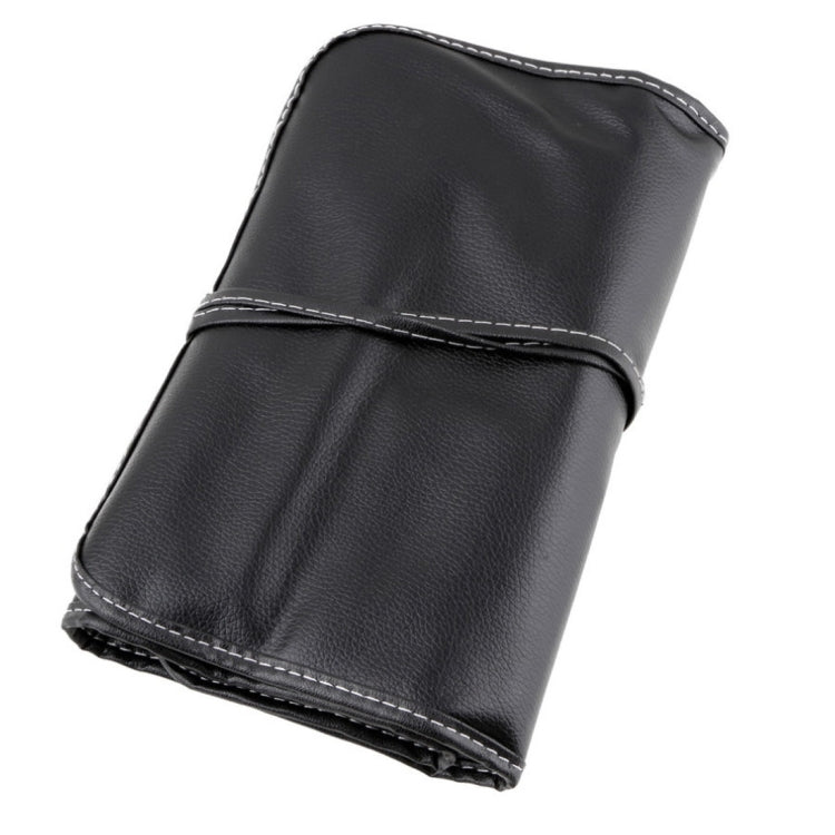 Set di 24 pennelli cosmetici in crine di cavallo con manico in legno e borsa in pelle nera, 24 PCS
