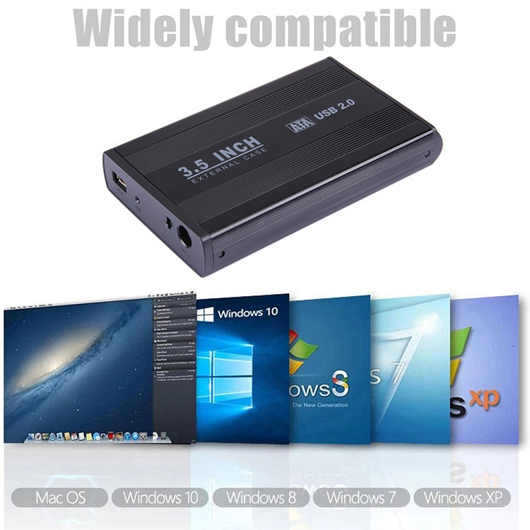 Custodia esterna HDD SATA da 3,5 pollici, supporto USB 2.0, SATA With 2.0A Power, SATA With 1.5A Power