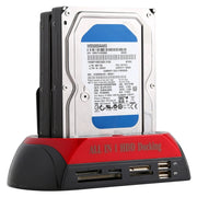 Dock station per HDD SATA/IDE tutto in 1 da 2,5 pollici/3,5 pollici con lettore di schede e hub