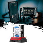 Dock station per HDD SATA/IDE tutto in 1 da 2,5 pollici/3,5 pollici con lettore di schede e hub