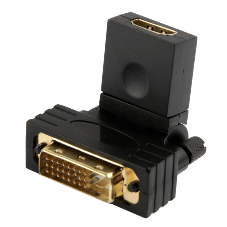 Adattatore DVI 24+1 pin maschio a 19 pin HDMI femmina con rotazione di 360 gradi placcato oro, DVI 24+1Pin Male to HDMI Female