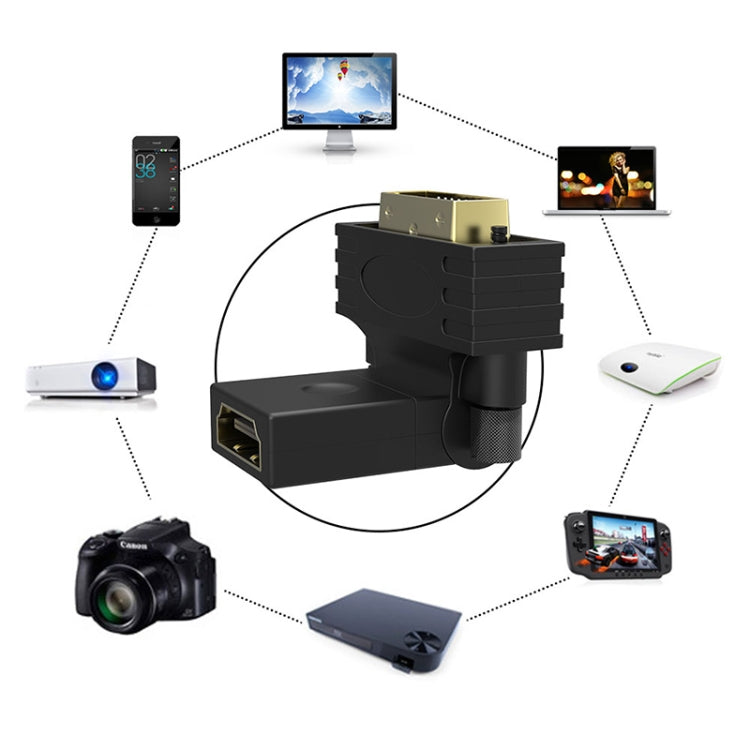 Adattatore DVI 24+1 pin maschio a 19 pin HDMI femmina con rotazione di 360 gradi placcato oro, DVI 24+1Pin Male to HDMI Female