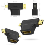Adattatore HDMI femmina 3 in 1 a mini HDMI maschio + micro HDMI maschio, HDMI Female to Mini HDMI+Micro HDMI