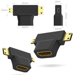 Adattatore HDMI femmina 3 in 1 a mini e micro HDMI maschio