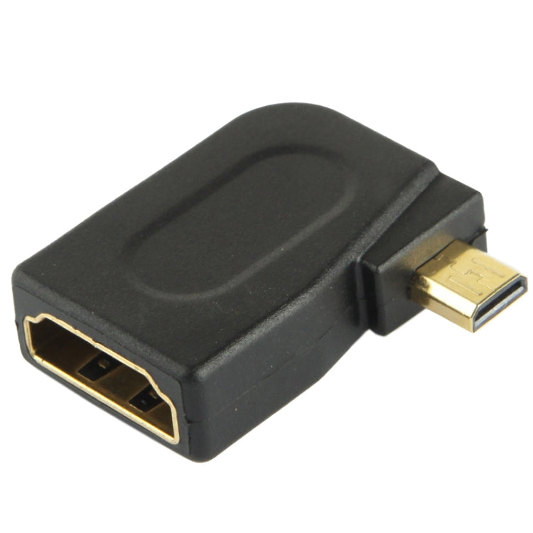 Adattatore Micro HDMI maschio a HDMI 19 pin femmina placcato in oro con angolo di 90 gradi, Micro HDMI to HDMI