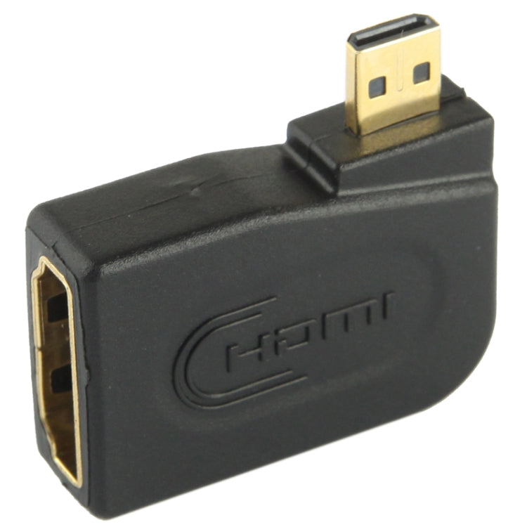 Adattatore Micro HDMI maschio a HDMI 19 pin femmina placcato in oro con angolo di 90 gradi, Micro HDMI to HDMI