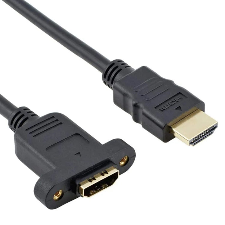 Cavo adattatore HDMI (tipo A) maschio a HDMI (tipo A) femmina da 30 cm con 2 fori per viti, HDMI AM to AF with Ear Hole (30cm)