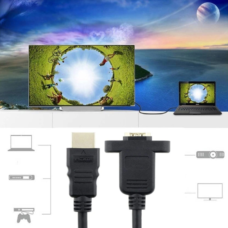 Cavo adattatore HDMI (tipo A) maschio a HDMI (tipo A) femmina da 30 cm con 2 fori per viti, HDMI AM to AF with Ear Hole (30cm)