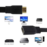 Cavo adattatore connettore HDMI 19 pin maschio a HDMI 19 pin femmina ad alta velocità V1.4 da 30 cm, HDMI AM to AF
