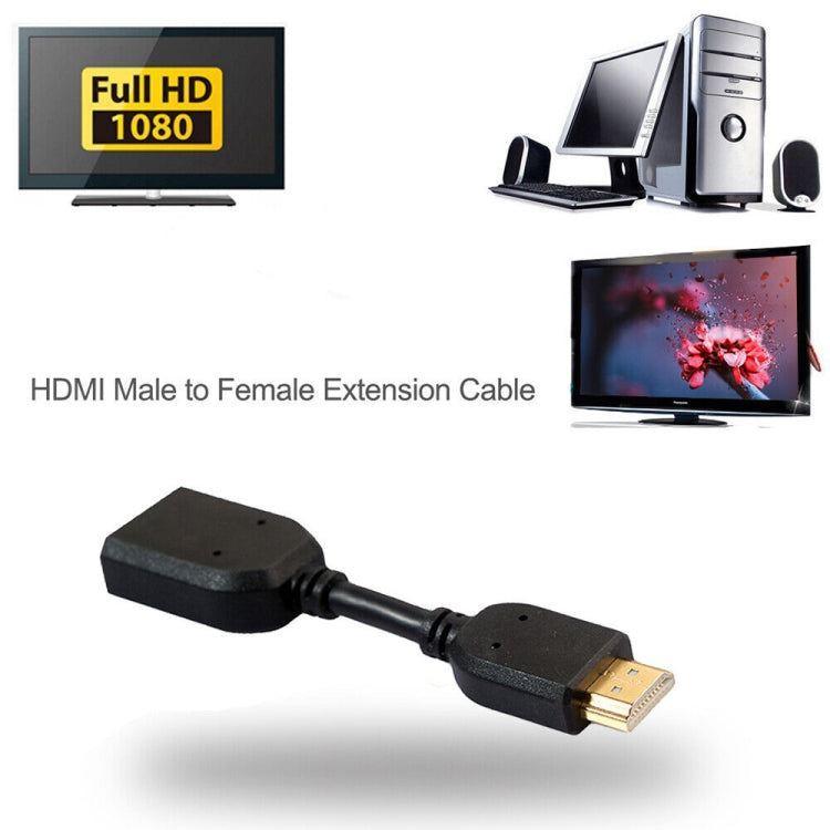 Cavo adattatore connettore HDMI 19 pin maschio a HDMI 19 pin femmina (AM-AF) da 10 cm, HDMI AM to AF