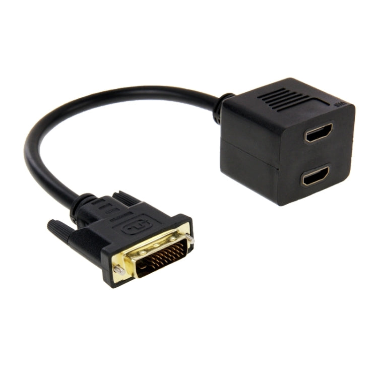 Cavo sdoppiatore DVI 24+1 pin maschio a 2 x HDMI femmina da 29,5 cm, DVI 24+1 Pin Male to 2 x HDMI Female