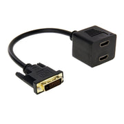 Cavo sdoppiatore DVI 24+1 pin maschio a 2 x HDMI femmina da 29,5 cm, DVI 24+1 Pin Male to 2 x HDMI Female