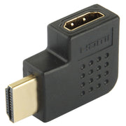 Adattatore HDMI 19 pin maschio a HDMI 19 pin femmina placcato in oro con angolo di 90 gradi, HDMI Male to Female