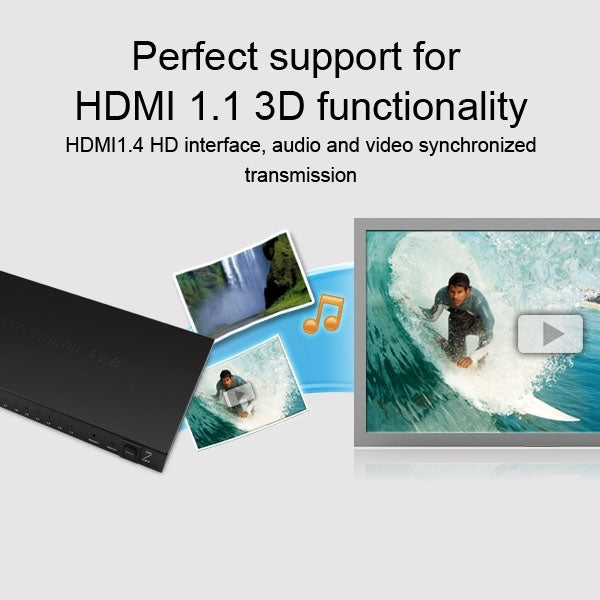 Mini splitter HDMI 1x4 1080P V1.4 per HDTV e proiettori