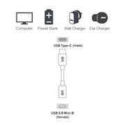 Adattatore cavo USB-C / Type-C 3.0 maschio a mini USB femmina