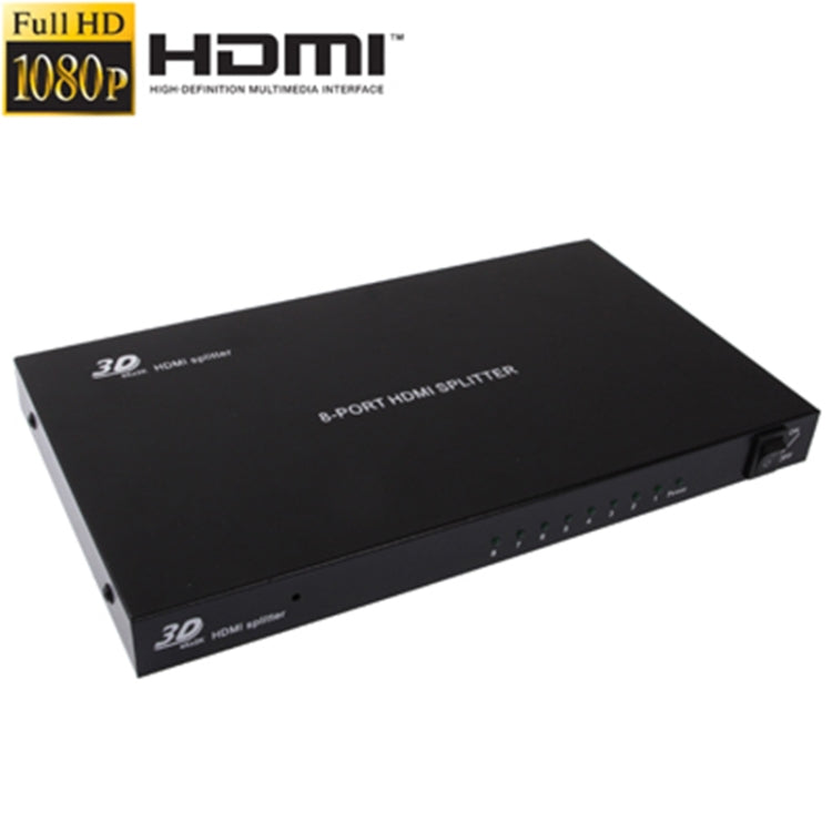 1 x 8 splitter HDMI Full HD 1080P con interruttore, versione V1.4, supporto 3D e 4K x 2K, 1x8 HDMI, Support 4Kx2K