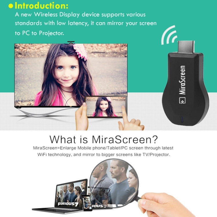 Dongle display WiFi MiraScreen / Dongle ricevitore display DLNA Miracast Airplay