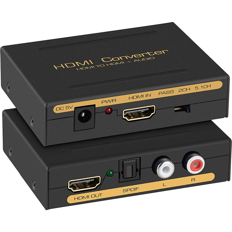 Convertitore da HDMI a HDMI + audio (SPDIF + R/L) (spina UE), HDMI to HDMI + Audio